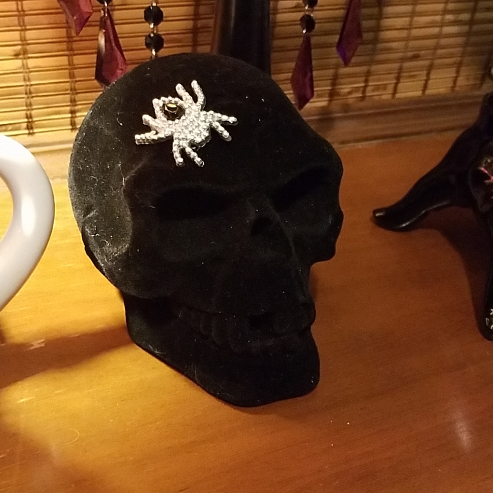 Gothic Velvet Spider Skull
